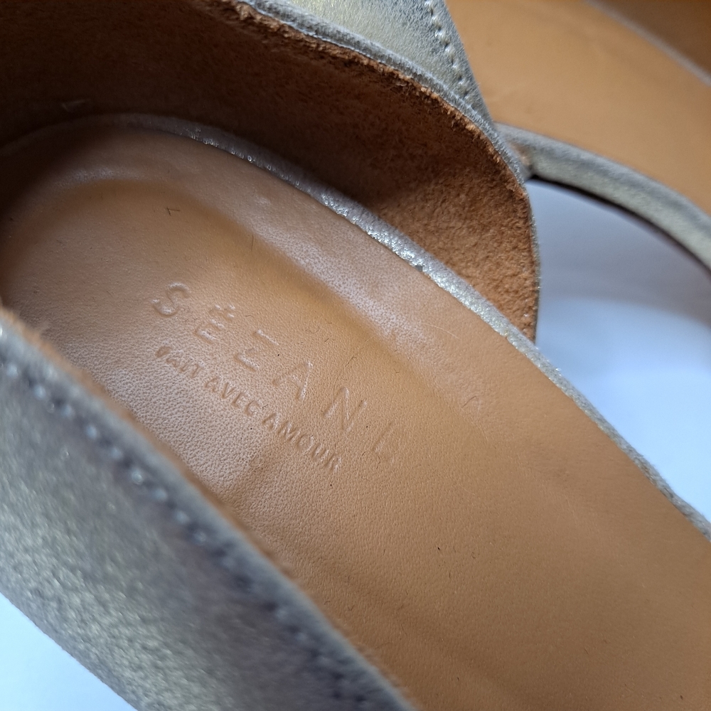 Rare Sezane Kitten Heel Peep-Toe Heels - Picture 11 of 13